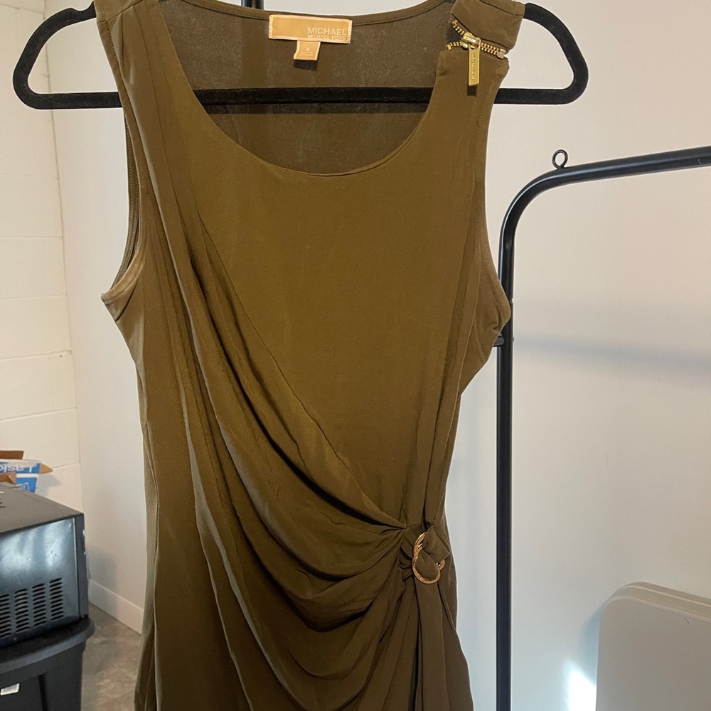 Michael Kors Olive Green Draped Top